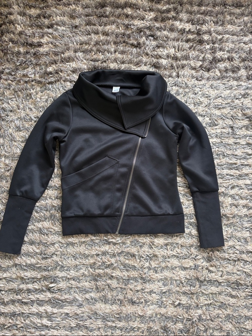 Jockey Black Asymmetrical Collar Bomber Jacket XS